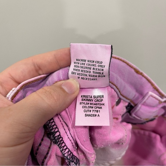 Hudson Krista Super Skinny Crop Chelsea Pink Ombre Stretch Mid Rise Jeans 27 - Picture 12 of 14